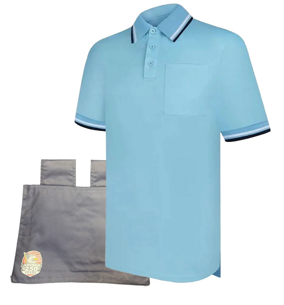 Powder Blue Umpire Shirt & "America 250" Oversized Ball Bag Kit
