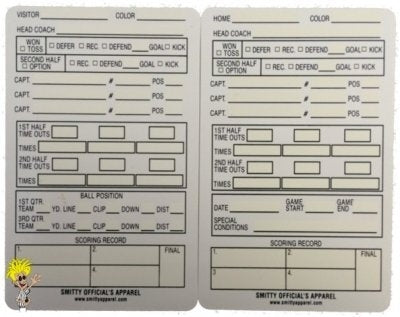 Football Referee Game Card