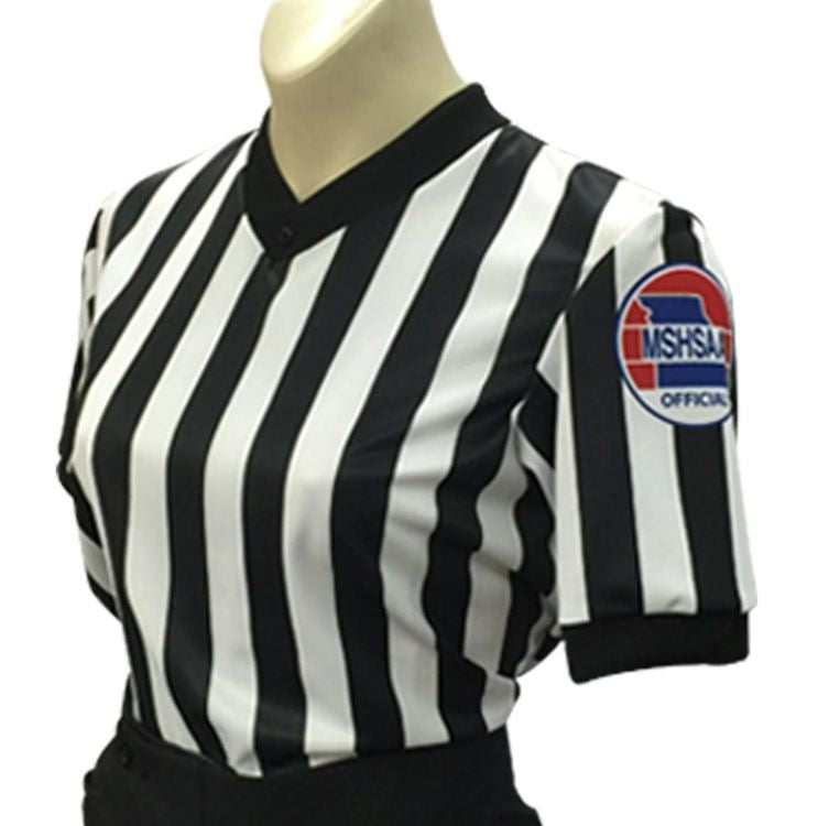 Smitty Grey V-Neck Performance Mesh Referee Shirt with Black