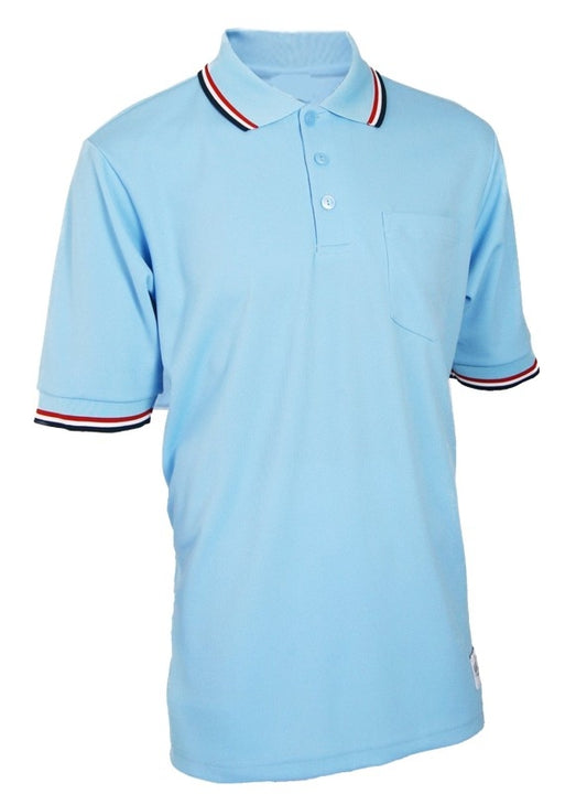 Powder Blue W/ Red & Navy Trim Umpire Shirts