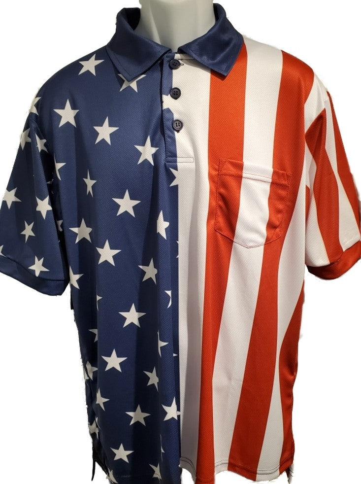 american flag dress shirt American Flag Umpire Polo Shirts X-Small