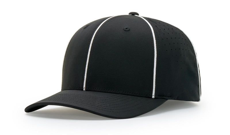 Black W/ White Piping Referee Cap
