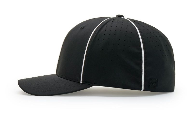 Black W/ White Piping Referee Cap