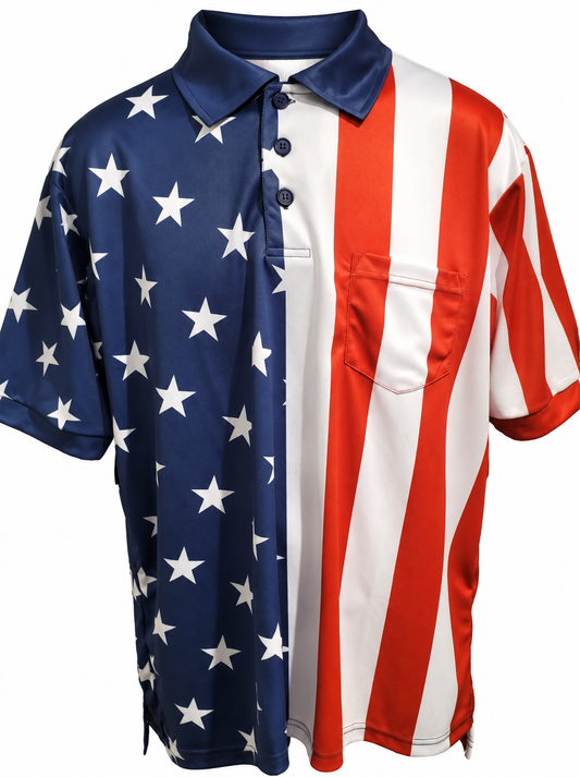 American Flag Umpire Polo Shirts