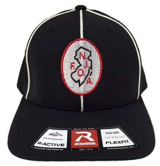 NJFOA Ignite LT Black W/ White Piping Referee Cap