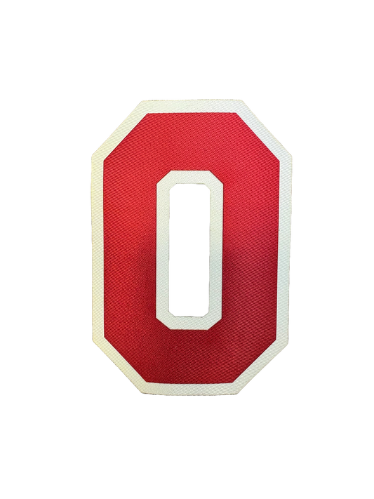 4" Red on White Umpire Twill Numbers