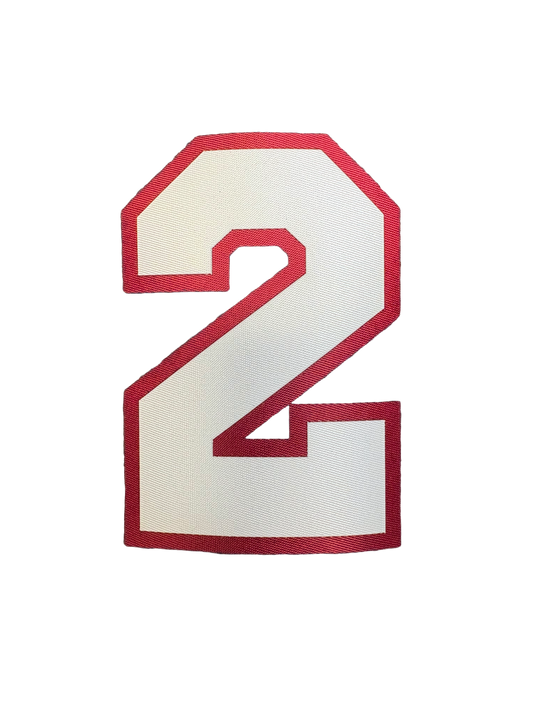 4" White On Red Umpire Twill Numbers