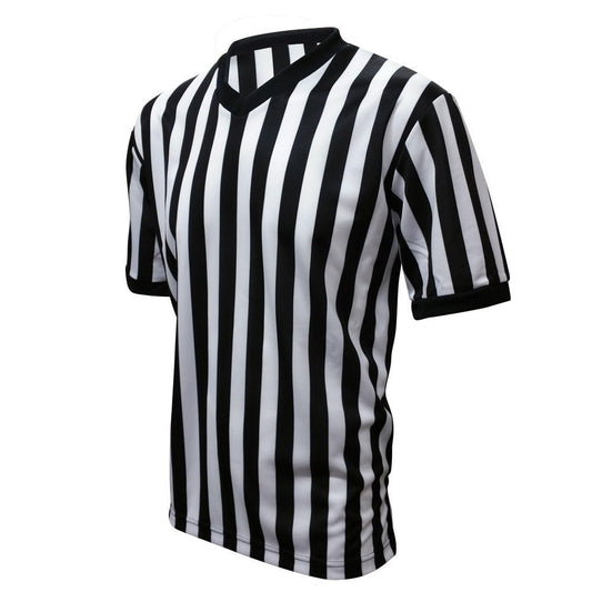 Adams 1" Striped Basketball Referee Shirt W/ 3" Side Panels