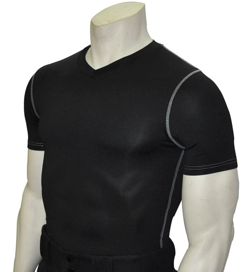 Black Compression Short Sleeve V-Neck Shirt