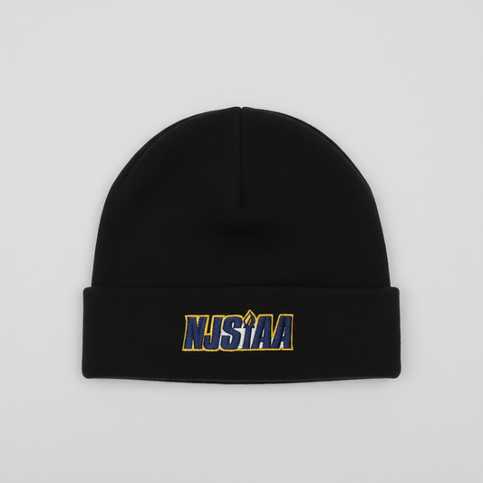 NJSIAA black beanie full product view