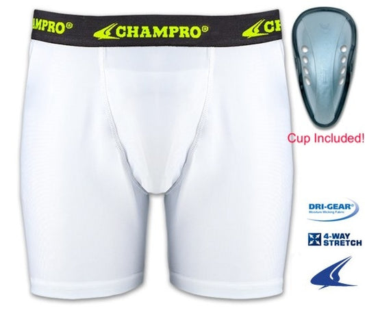 Compression Boxer Shorts With Cup