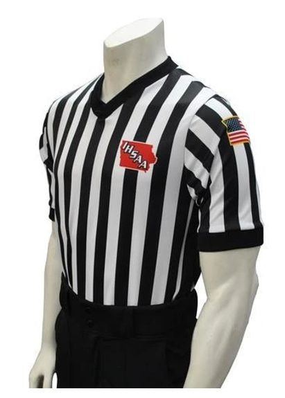 IHSAA "Body Flex" Referee Shirt W/ 3" Black Side Panels