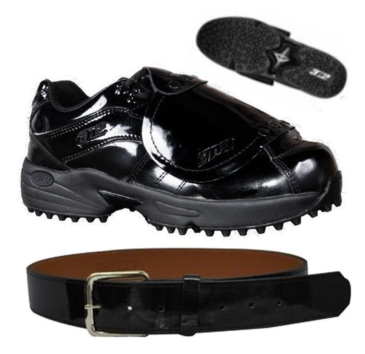 Black Patent Leather Plate & Belt Shoe Combo Package